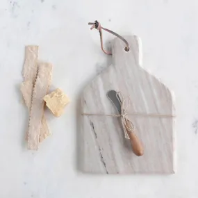 Marble Cheese/Cutting Board with Canape Knife