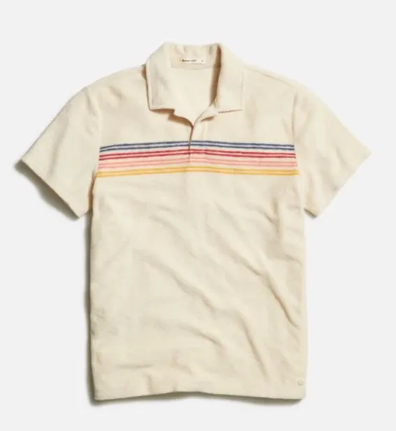 Marine Layer SS Terry Out Stripe Polo Shirt