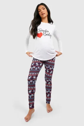 Maternity Santa Baby Christmas Pajamas