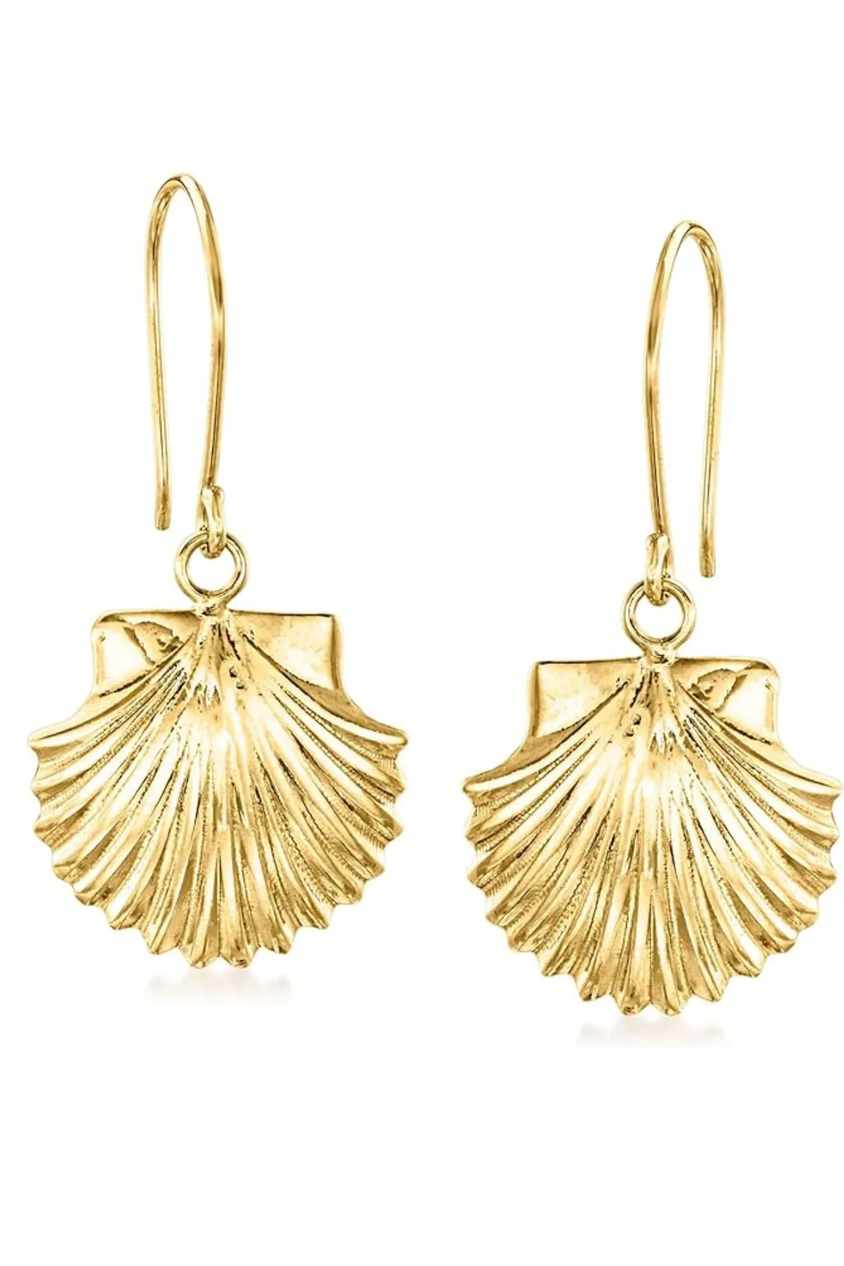 MELANIE 18K GOLD SCALLOP SHELL DROP EARRINGS