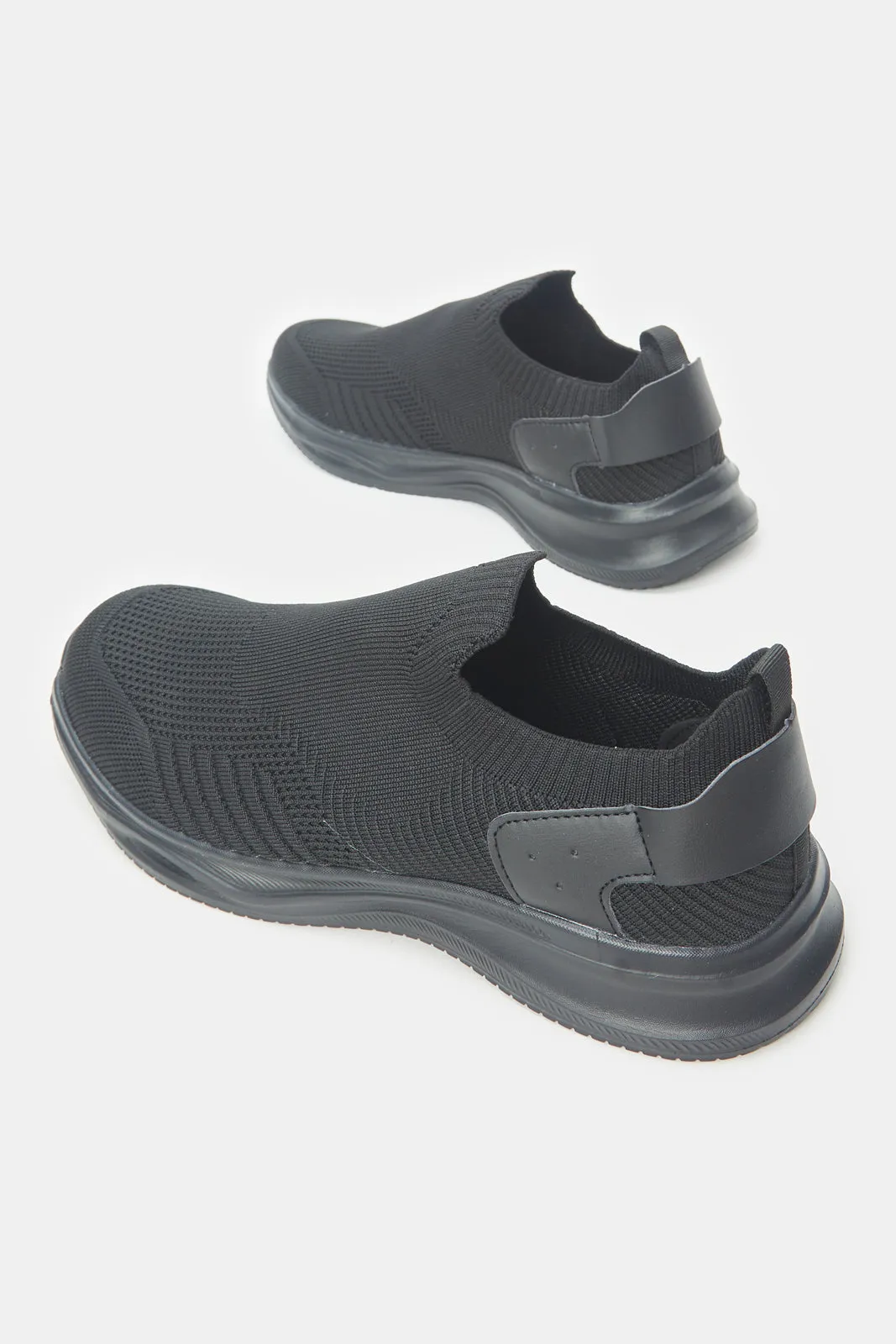 Men Black Solid Slip-On