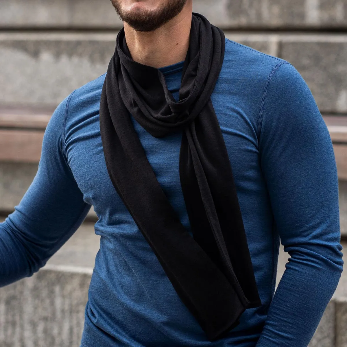 Men's Merino Scarf Black