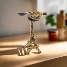 Metal Balance Eagle with Eiffel Tower for Home Decor (Antique Color, Standard)