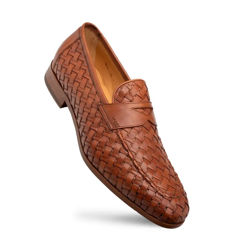 Mezlan Solomeo Woven Loafer Cognac