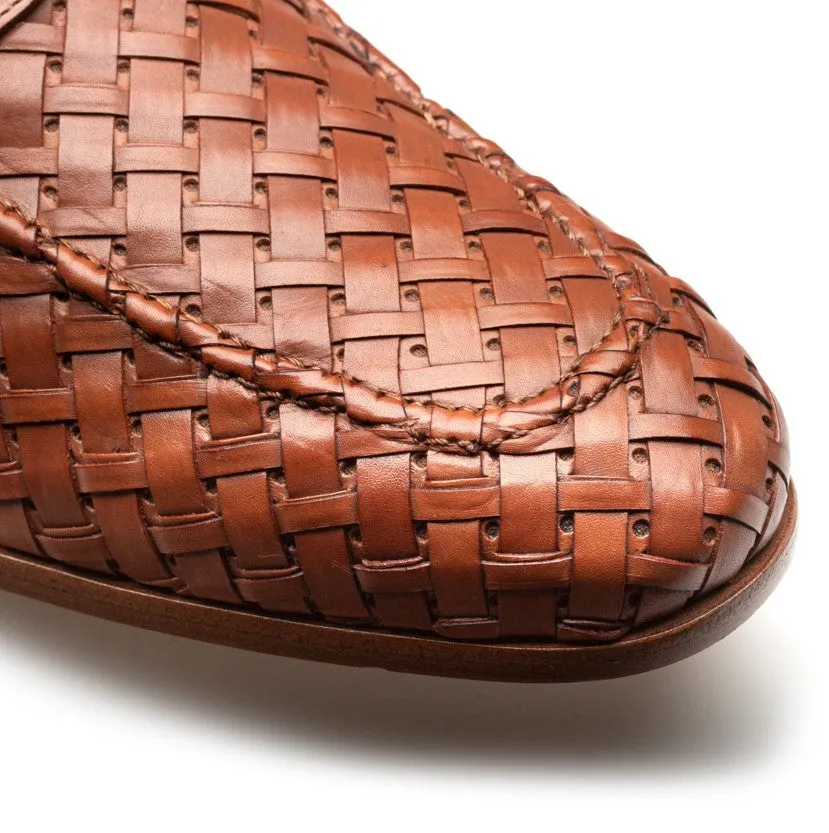 Mezlan Solomeo Woven Loafer Cognac