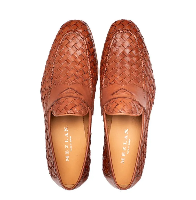 Mezlan Solomeo Woven Loafer Cognac