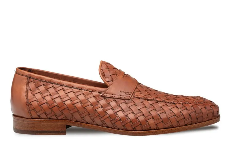 Mezlan Solomeo Woven Loafer Cognac