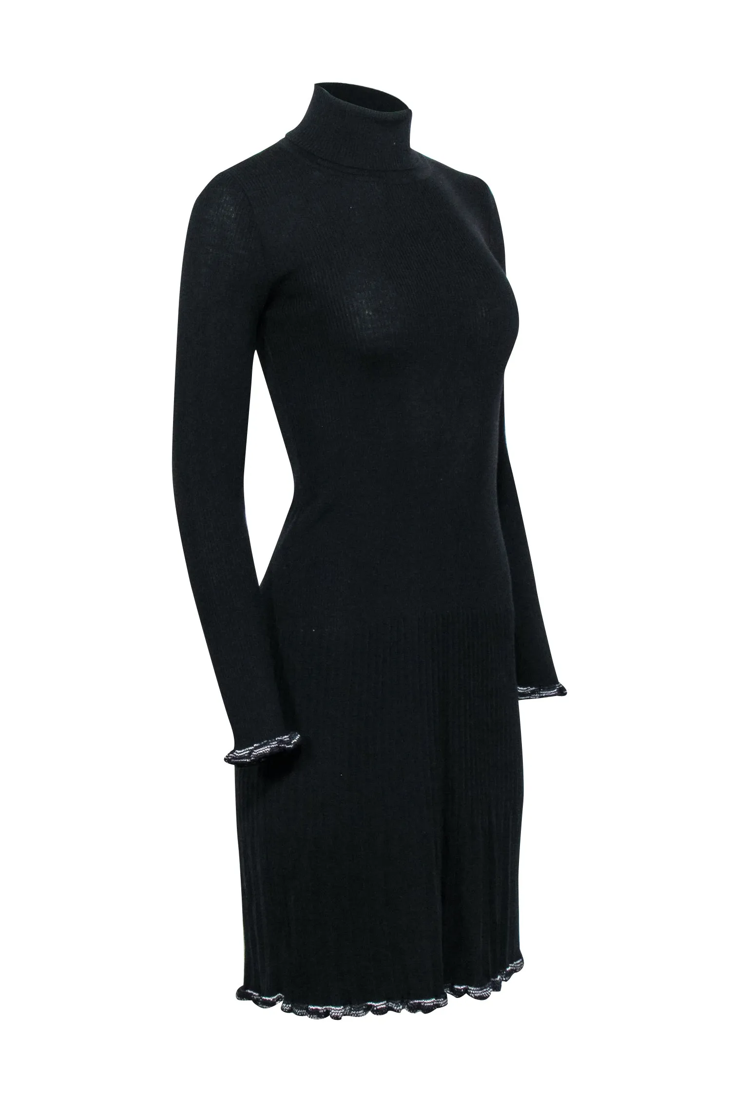 Missoni- Black Wool Long Sleeve Turtleneck Dress Sz 2