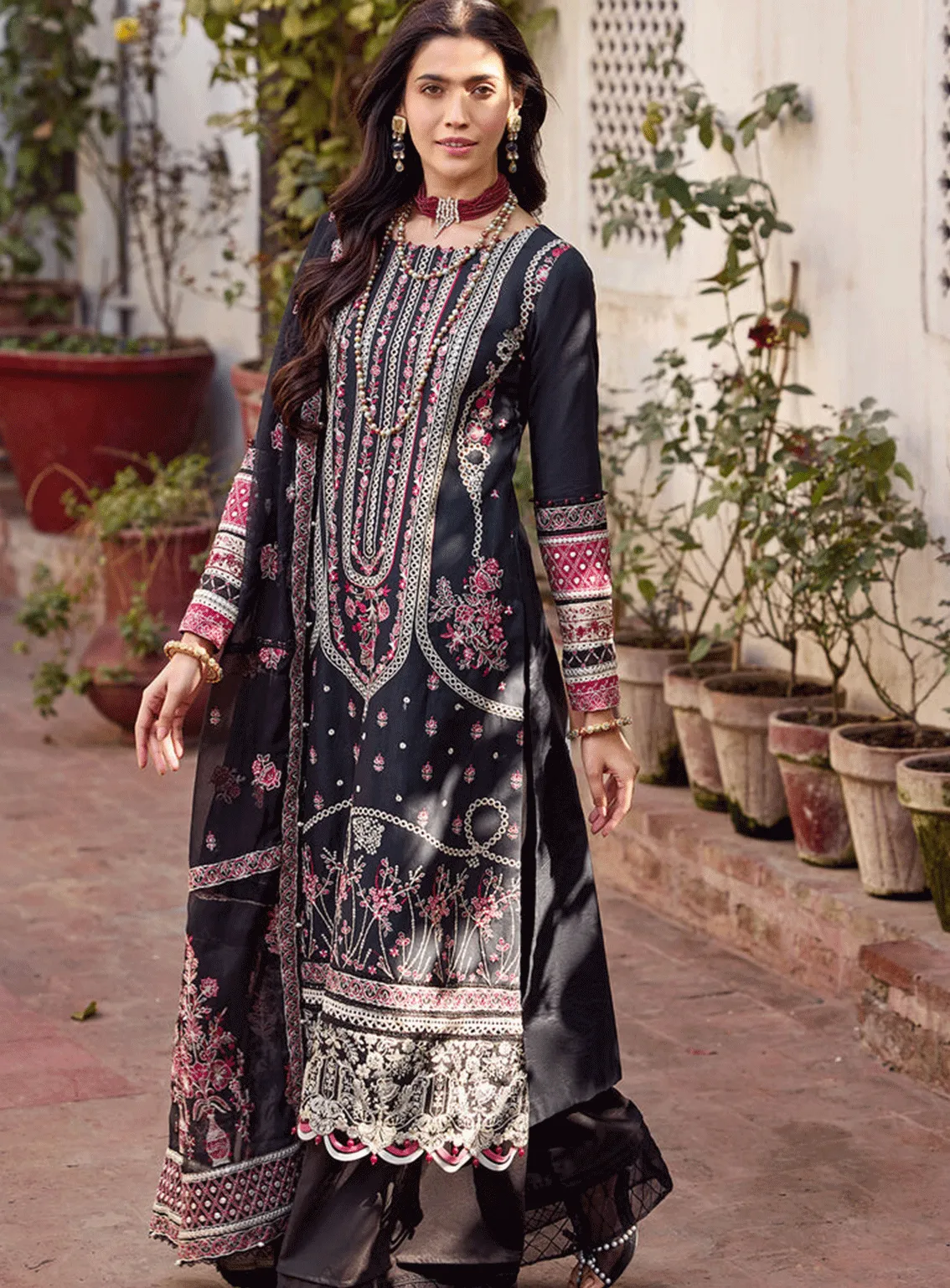 Motifz Embroidered Lawn Unstitched 3 Piece Suit - MTF23EL 4048 FLEUR