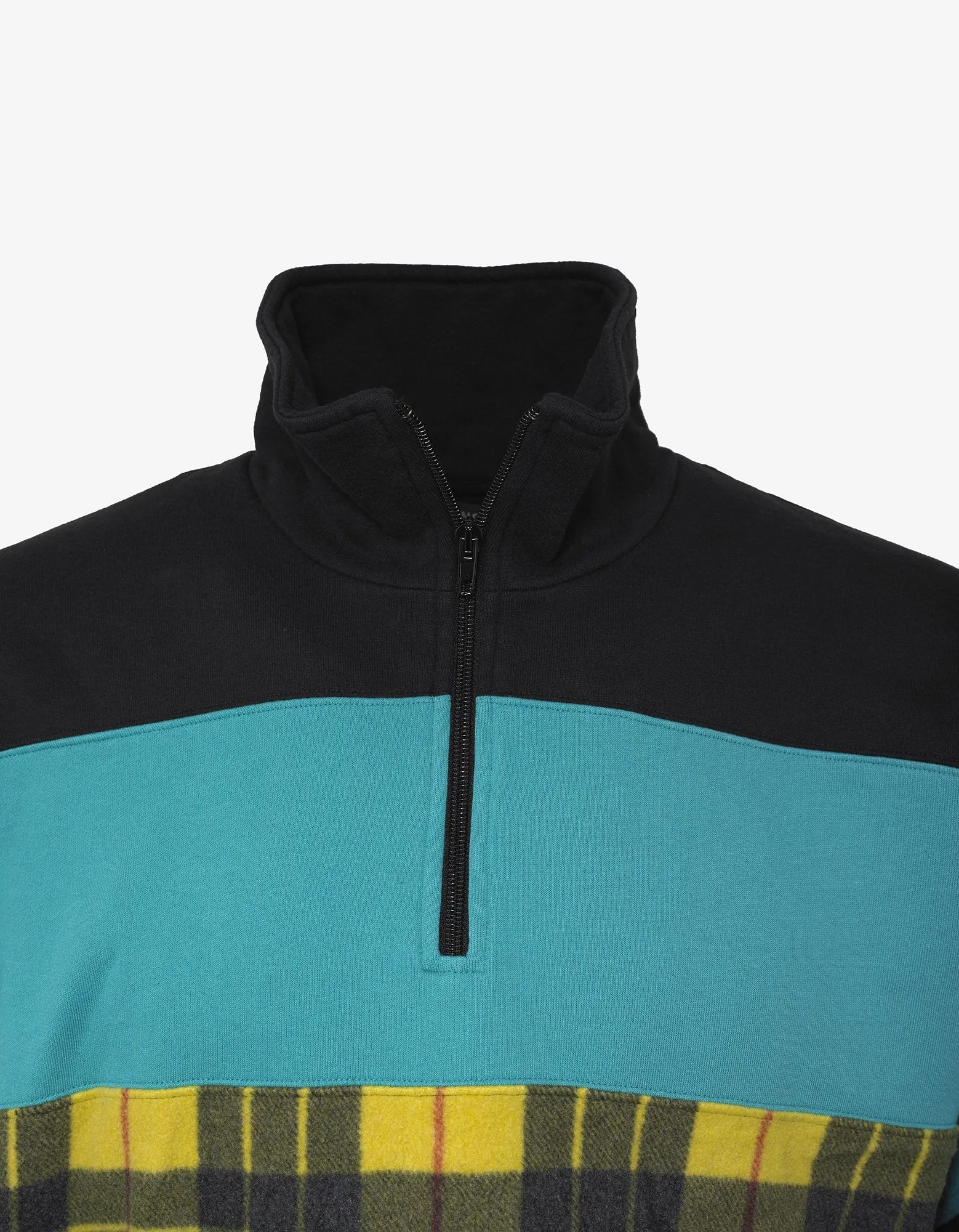 Multi-Panel Fleece & Felt Sweatshirt -