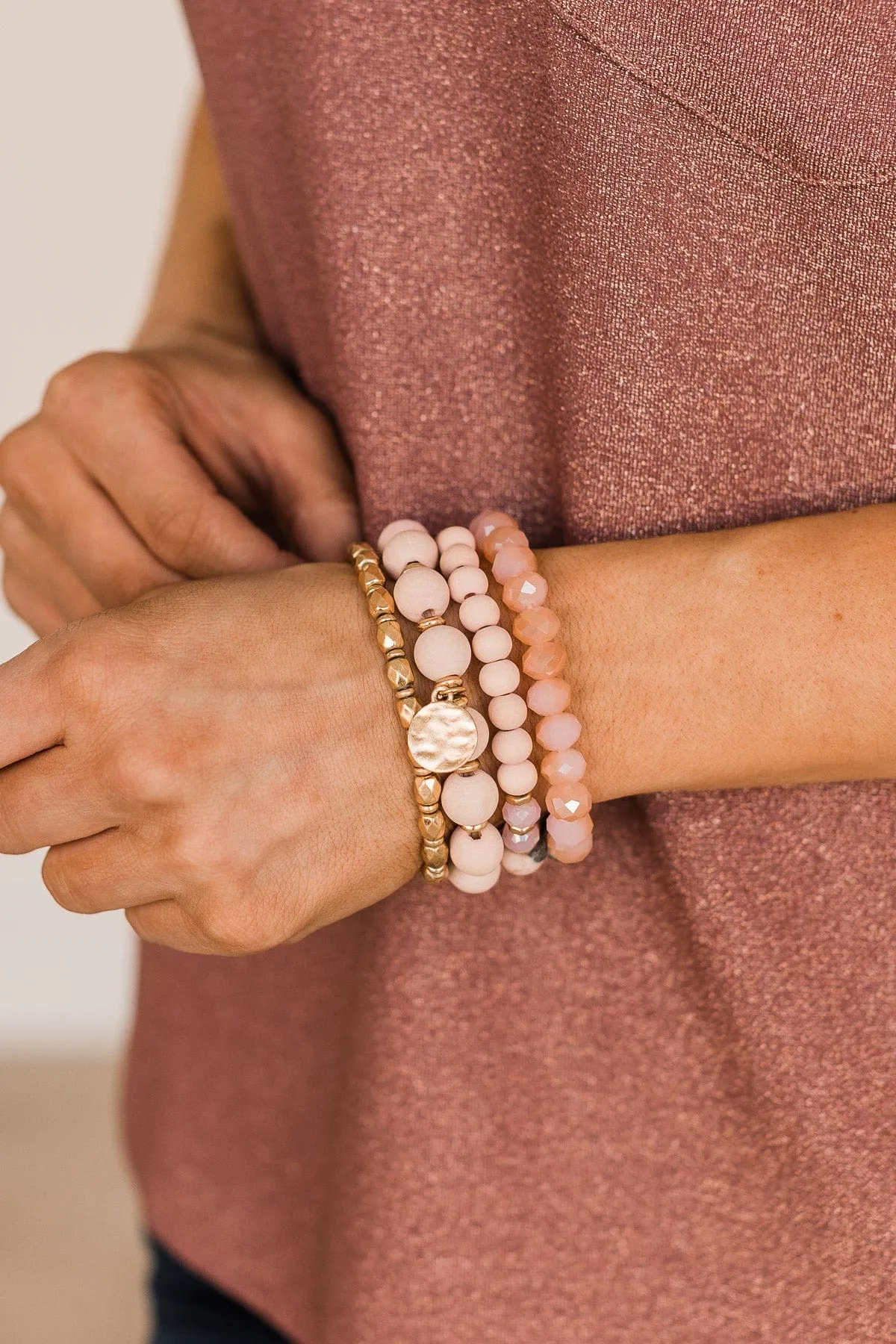 My New Obsession 4 Layer Bracelet- Light Pink