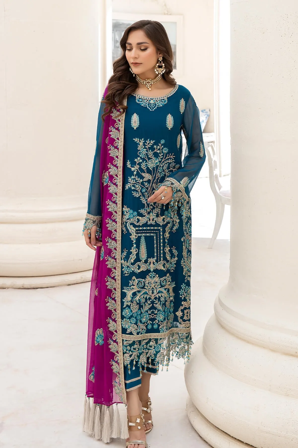 Naqsh Majestic By Imrozia Premium Unstitched Chiffon 3Pc Suit M-52 Martha