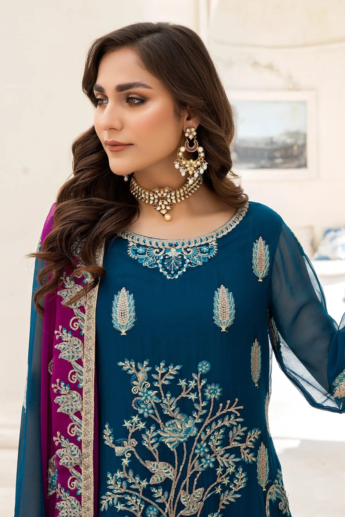 Naqsh Majestic By Imrozia Premium Unstitched Chiffon 3Pc Suit M-52 Martha