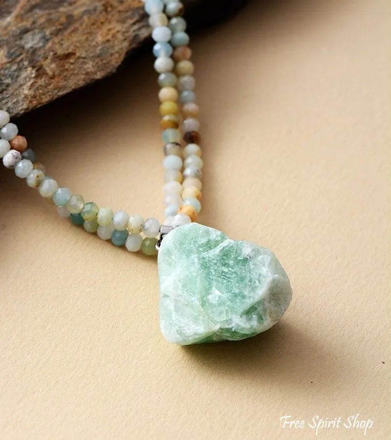 Natural Amazonite Gemstone Two Layer Necklace