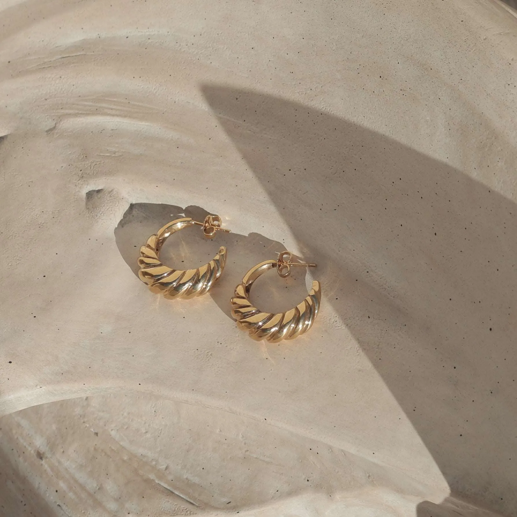 Nautilus Shell Hoops // 14k gold