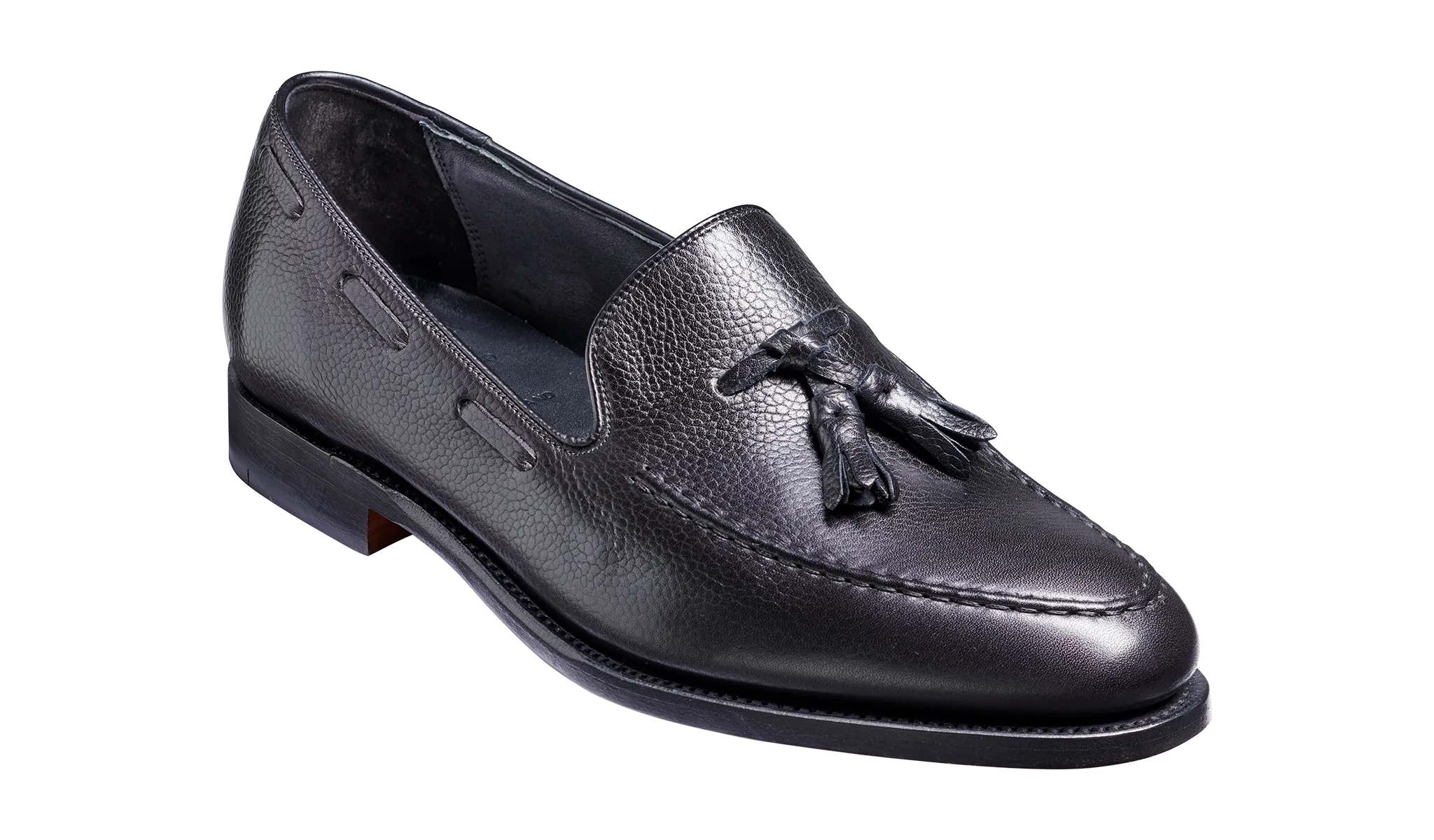 Newborough - Black Grain Hand Stitched Loafer