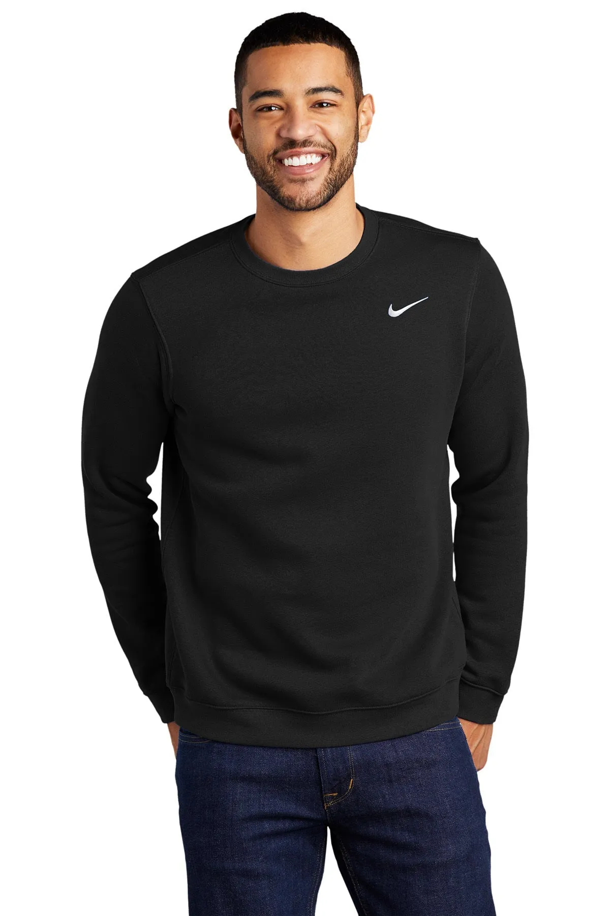 Nike Club Fleece Custom Crews, Black