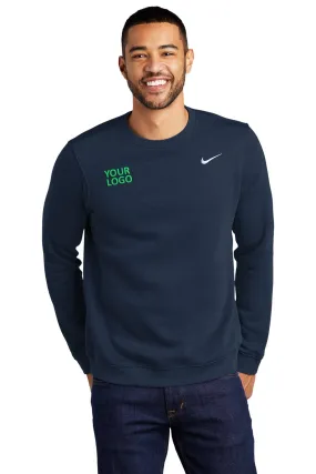 Nike Club Fleece Custom Crews, Navy