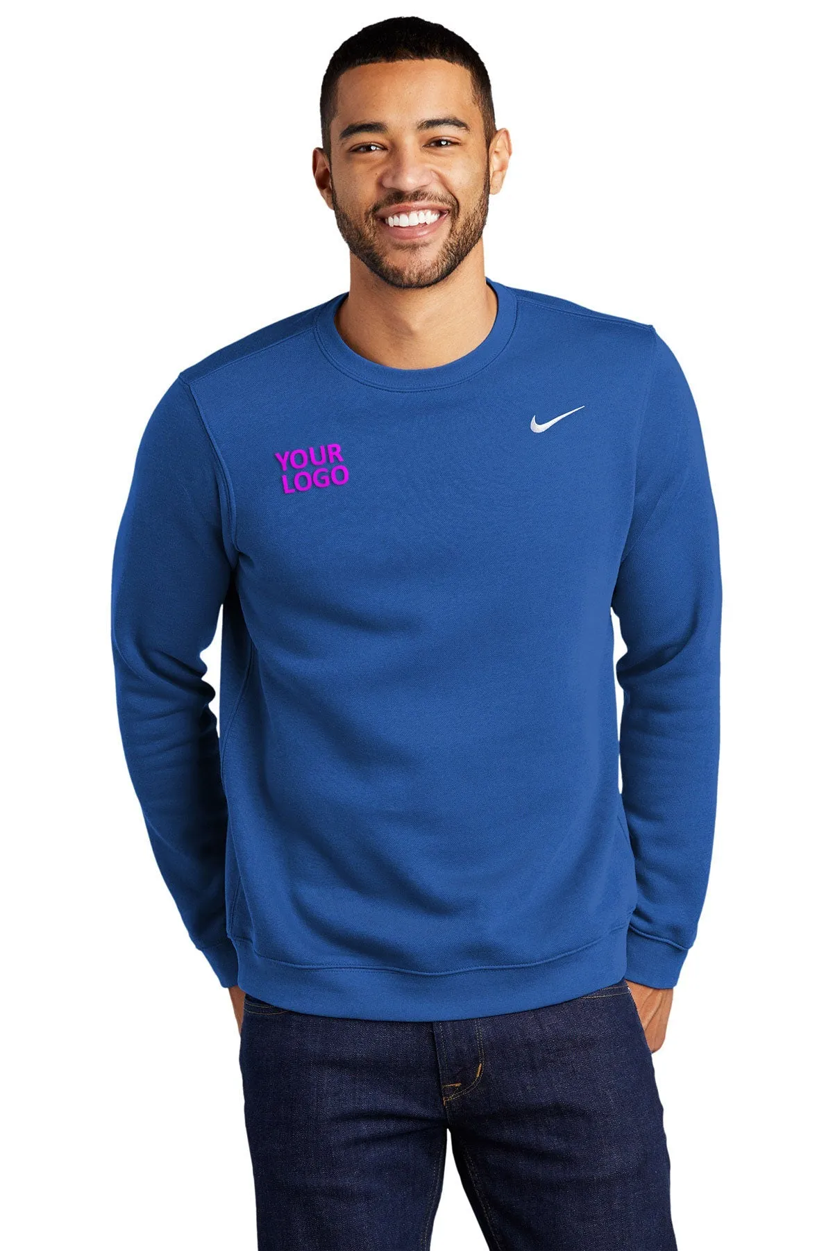 Nike Club Fleece Custom Crews, Royal