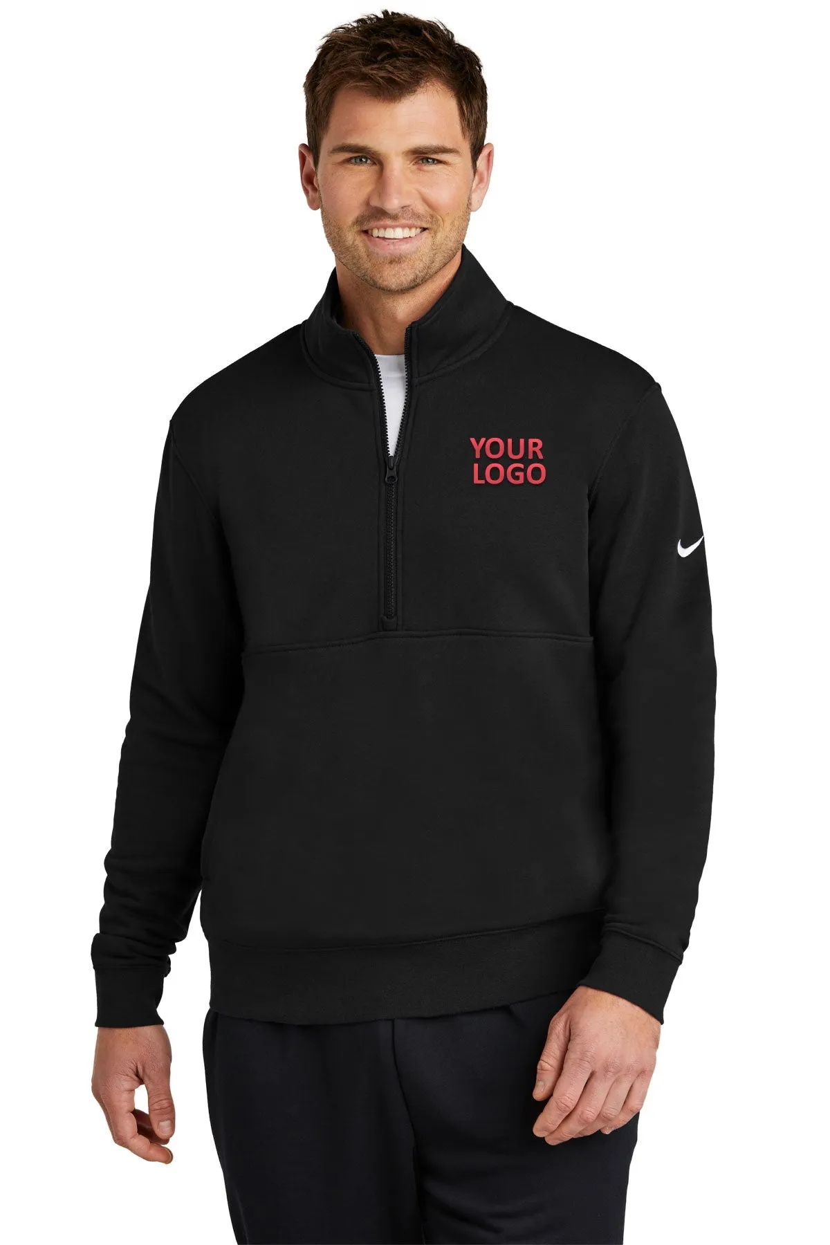 Nike Club Fleece Custom Quarter-Zips, Black