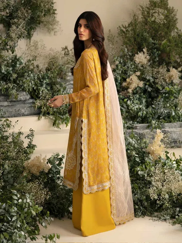 Nureh Amaya Embroidered Luxury Chiffon Unstitched 3Pc Suit AM-05