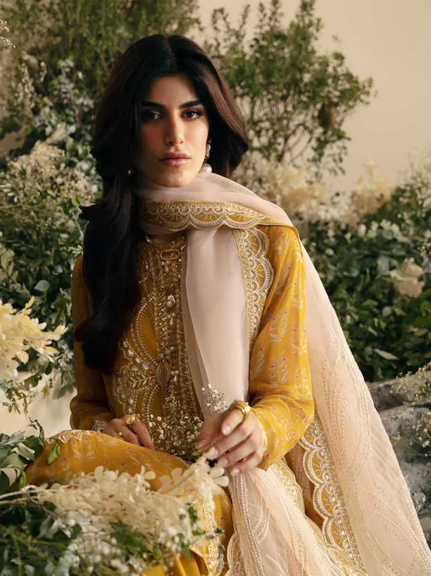 Nureh Amaya Embroidered Luxury Chiffon Unstitched 3Pc Suit AM-05