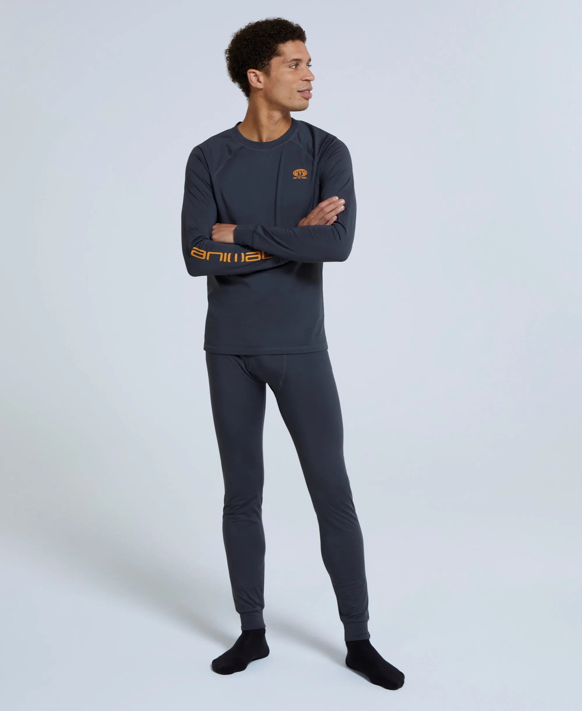 Off Piste Mens Base Layer Top - Charcoal