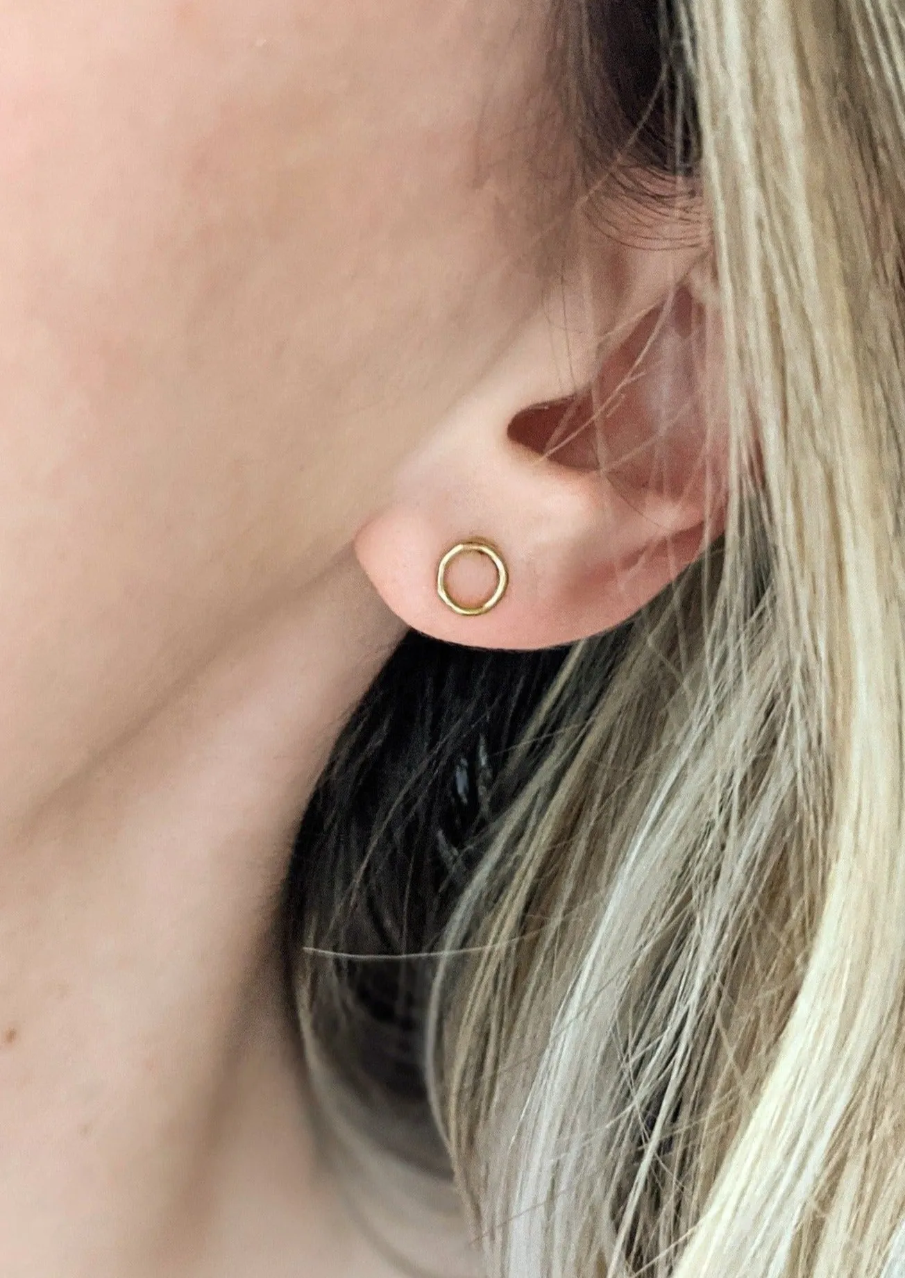 Open Circle Stud Earrings by Layer the Love