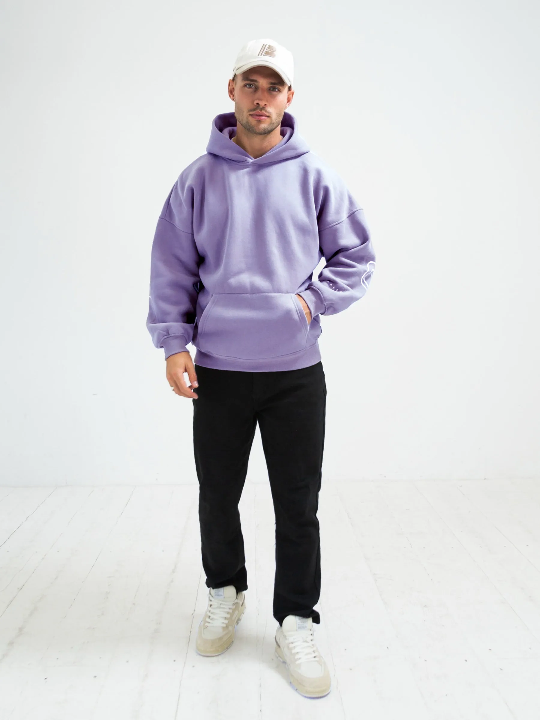 Outline Idris Oversized Hoodie - Violet