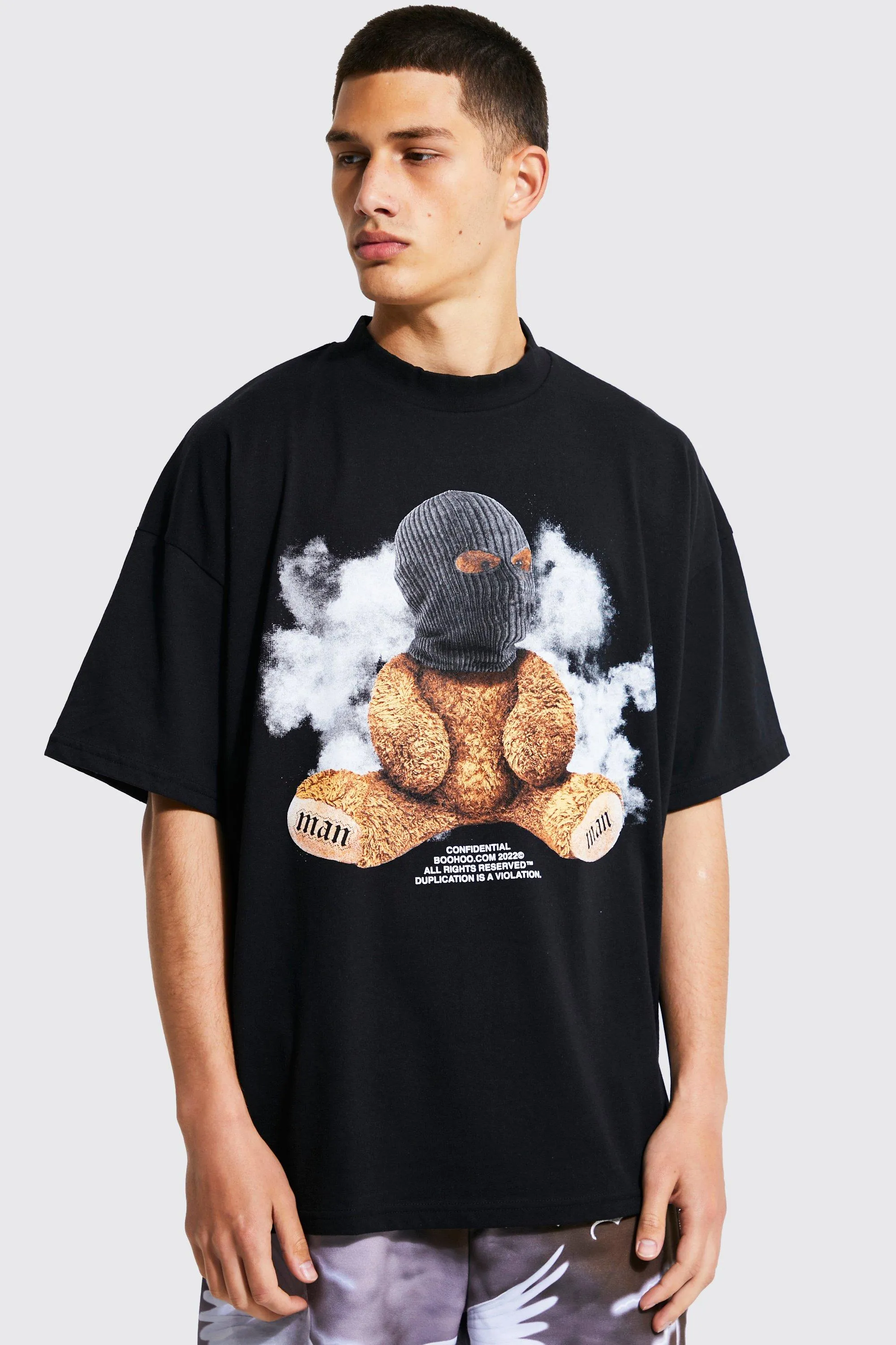 Oversized Balaclava Teddy Graphic T-shirt