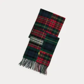 PATCHWORK PLAID WOOL-BLEND SCARF