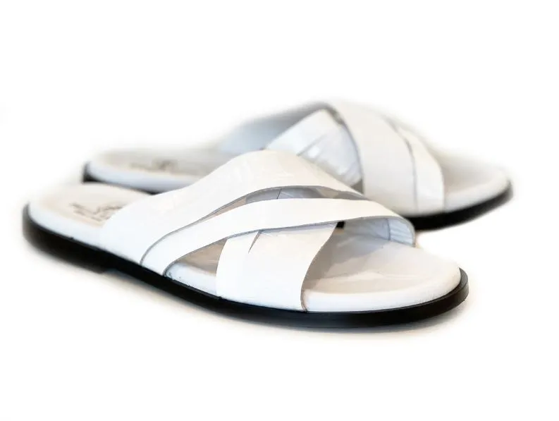 Pelle Aruba Slip-On Calfskin Sandal White