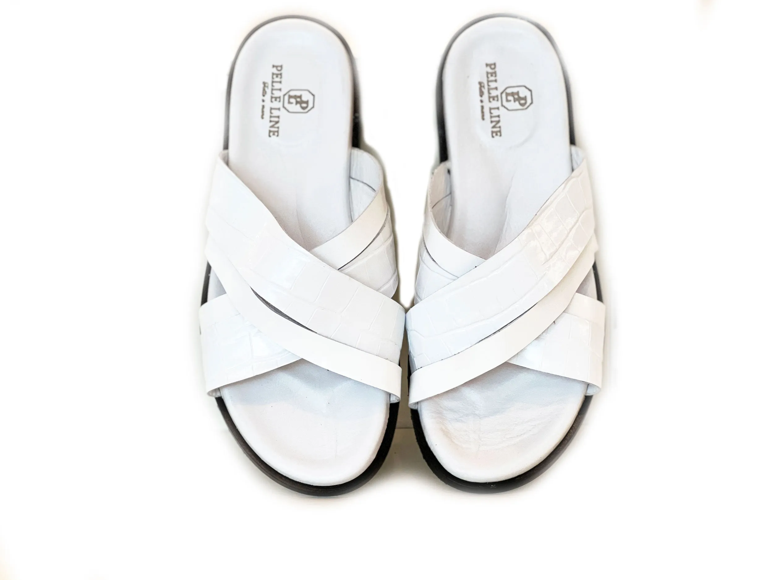 Pelle Aruba Slip-On Calfskin Sandal White