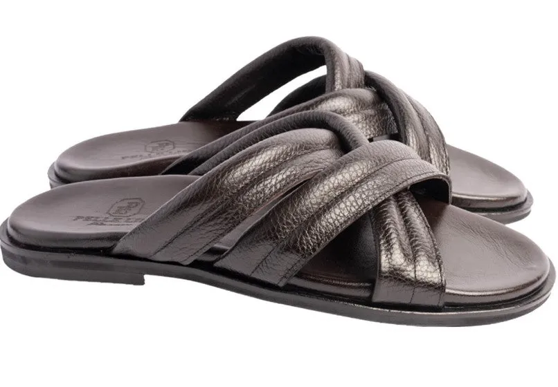 Pelle Balaer Slip-On Calfskin Sandal Brown