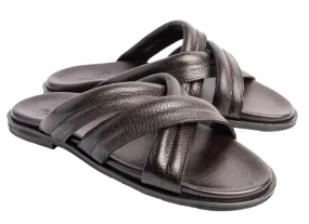 Pelle Balaer Slip-On Calfskin Sandal Brown