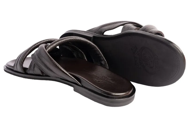 Pelle Balaer Slip-On Calfskin Sandal Brown