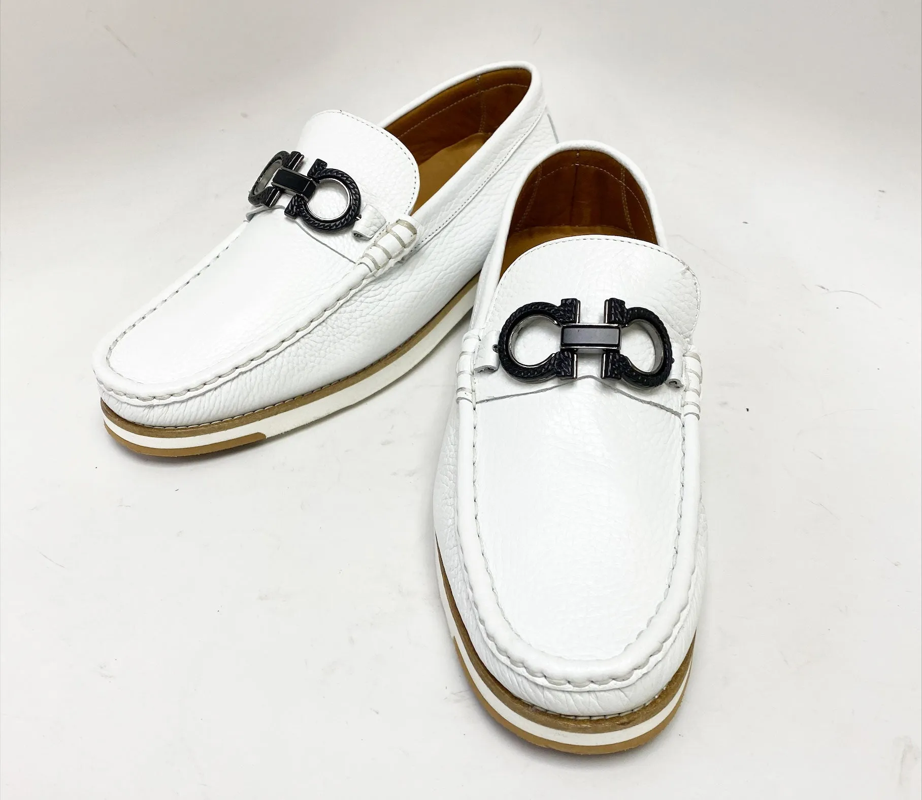 Pelle Calfskin Slip-On Loafer White