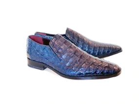 Pelle Exotics Crocodile Slip-On Loafer Blue