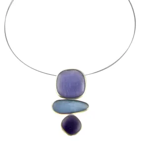 Periwinkle Triple Drop Pendant Necklace