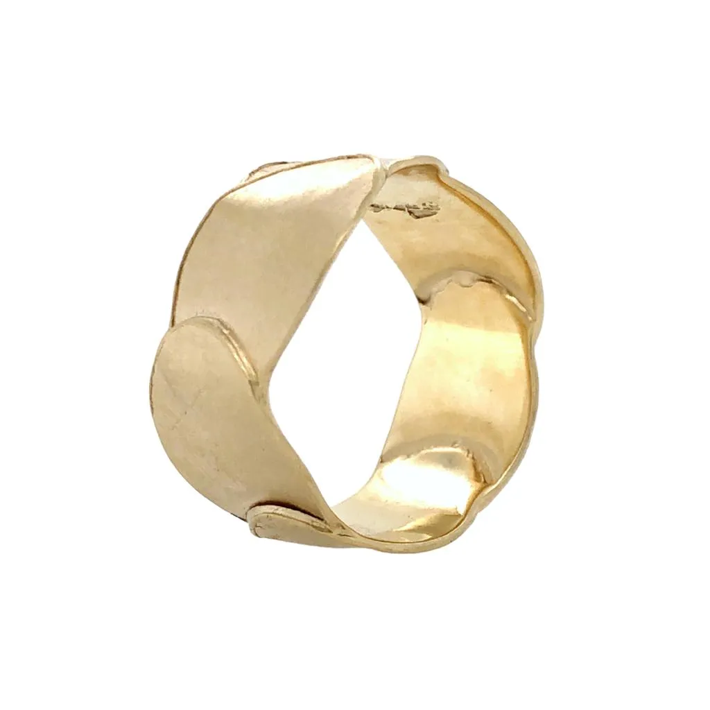 Petal Layer 9ct Yellow Gold 12mm Ring - Louise Fischer