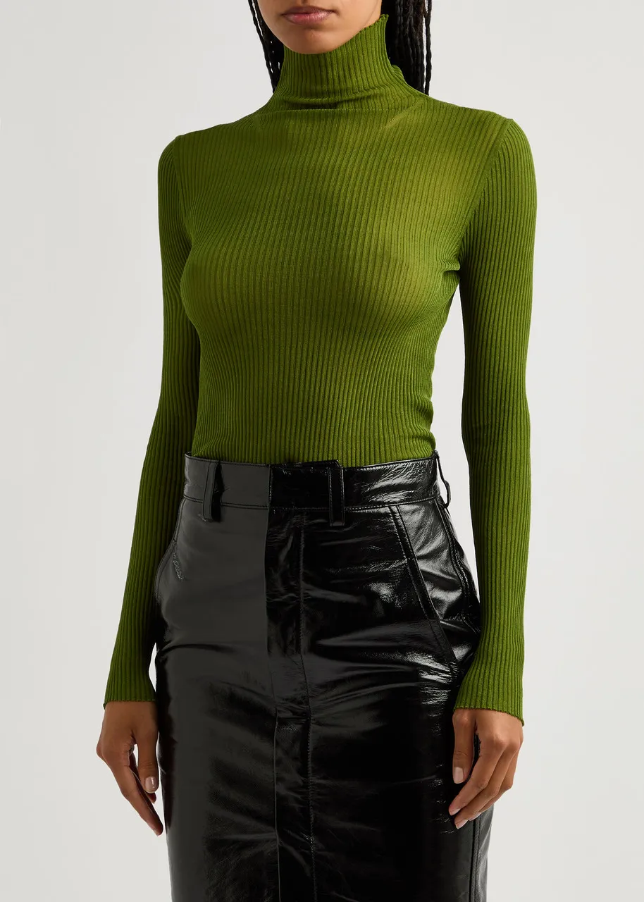 PETAR PETROV Sweet Mystery ribbed knitted silk top  
                         
                     
                