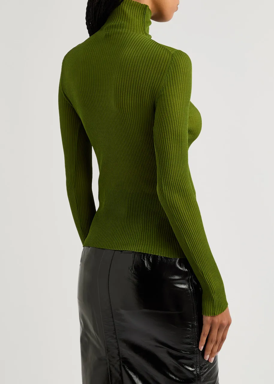 PETAR PETROV Sweet Mystery ribbed knitted silk top  
                         
                     
                