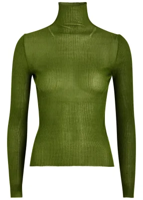 PETAR PETROV Sweet Mystery ribbed knitted silk top  
                         
                     
                