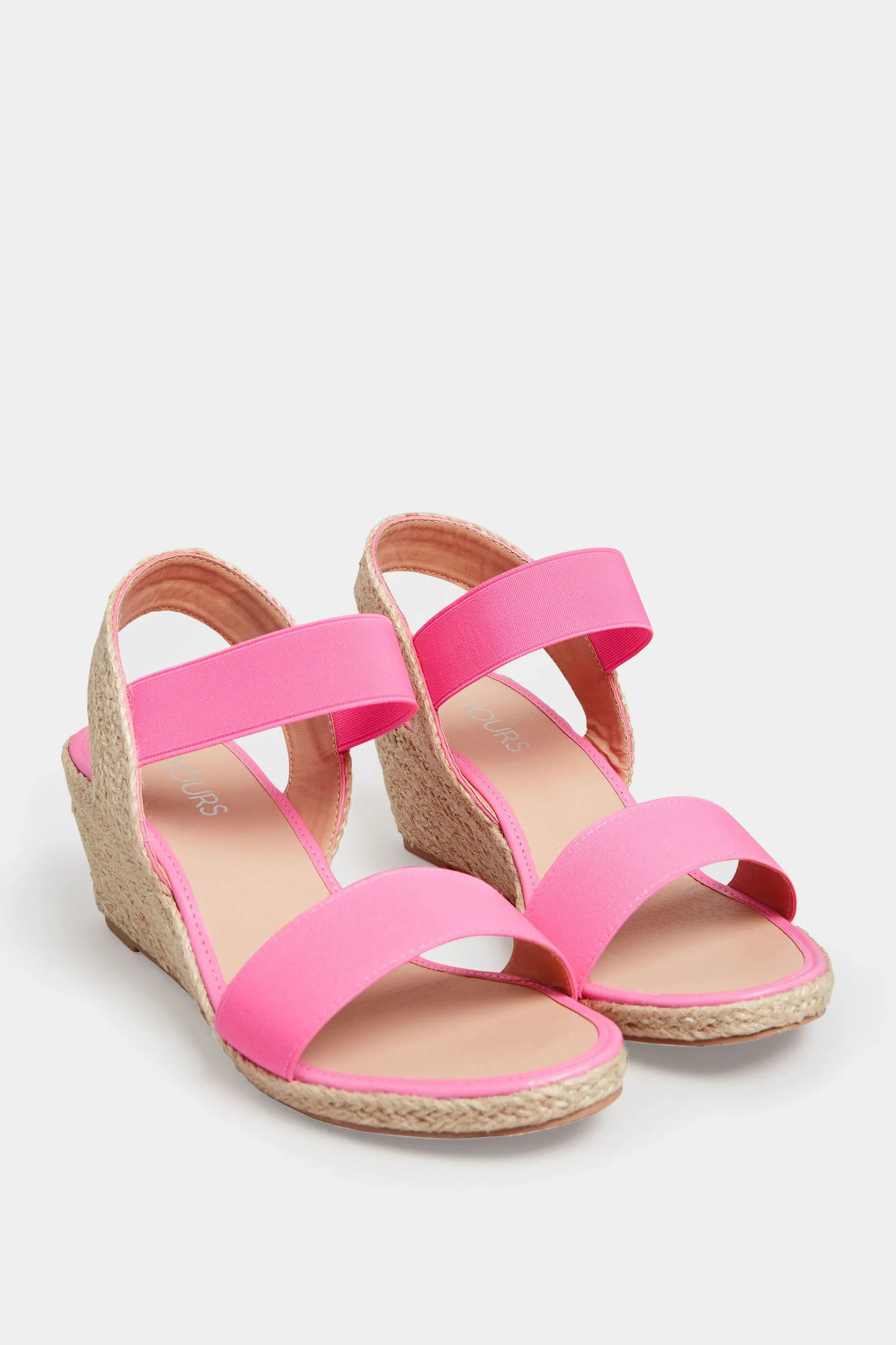 Pink Espadrille Wedges In Wide E Fit & Extra Wide EEE Fit