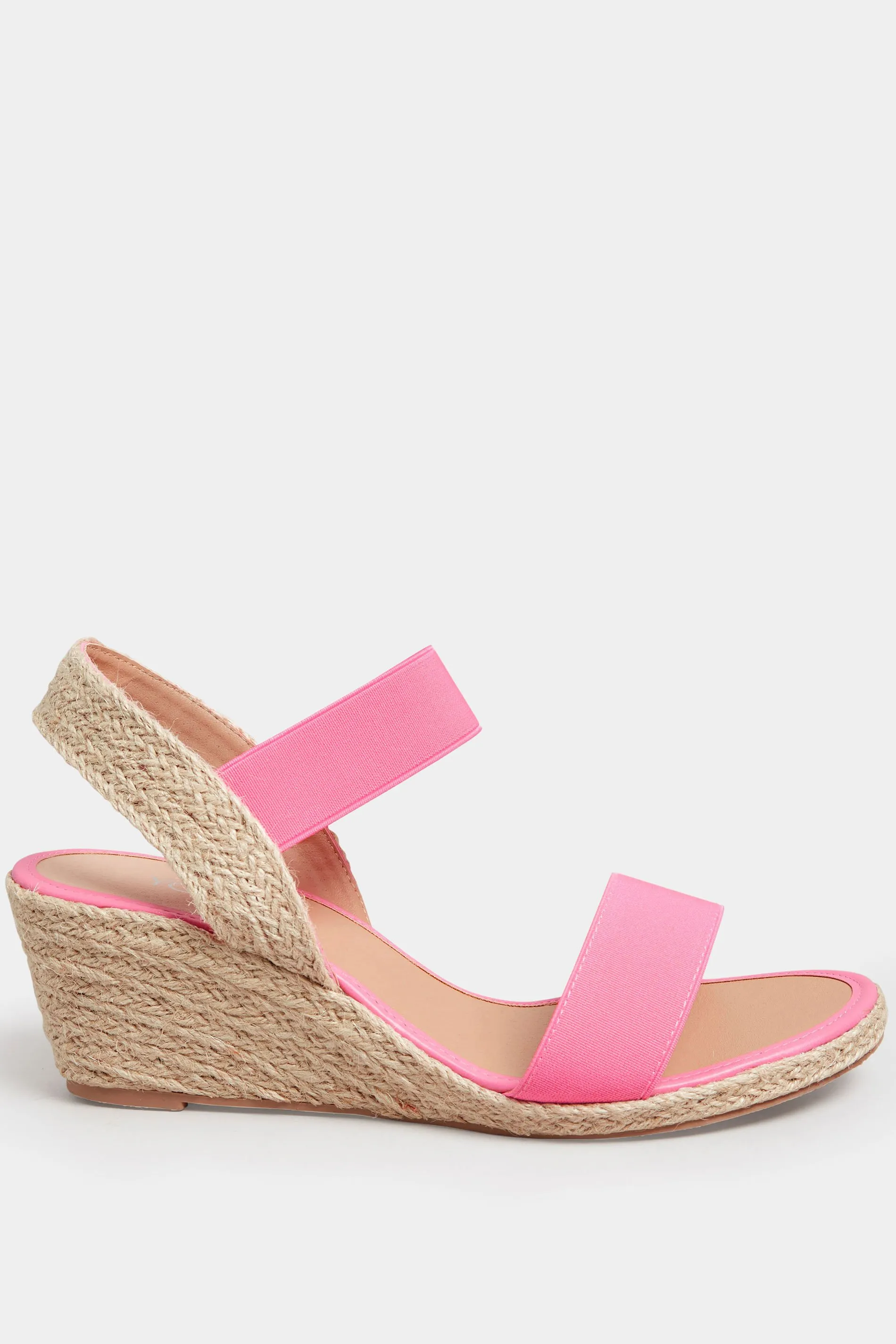 Pink Espadrille Wedges In Wide E Fit & Extra Wide EEE Fit