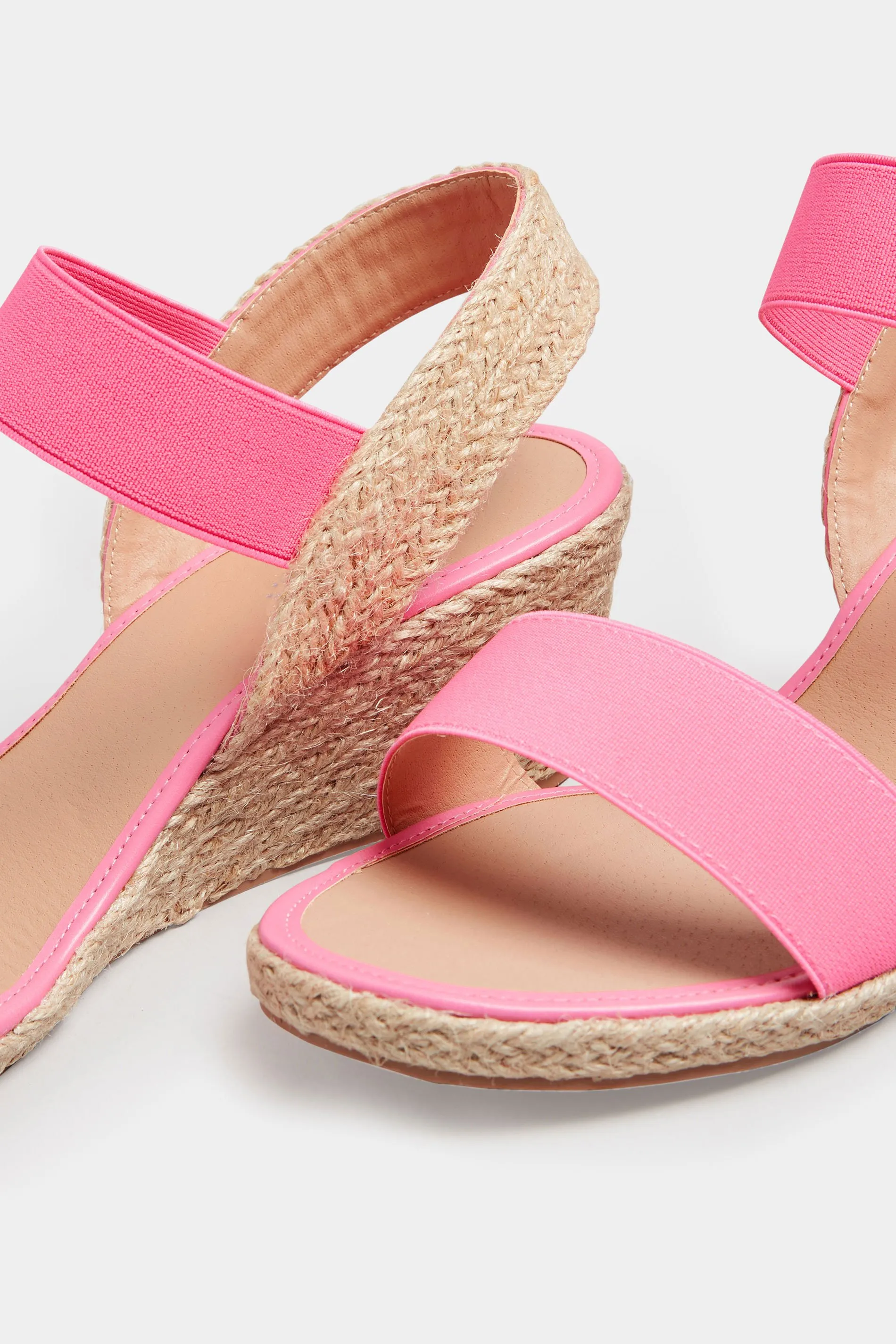 Pink Espadrille Wedges In Wide E Fit & Extra Wide EEE Fit