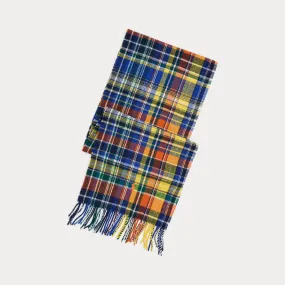 PLAID FRINGE WOOL SCARF