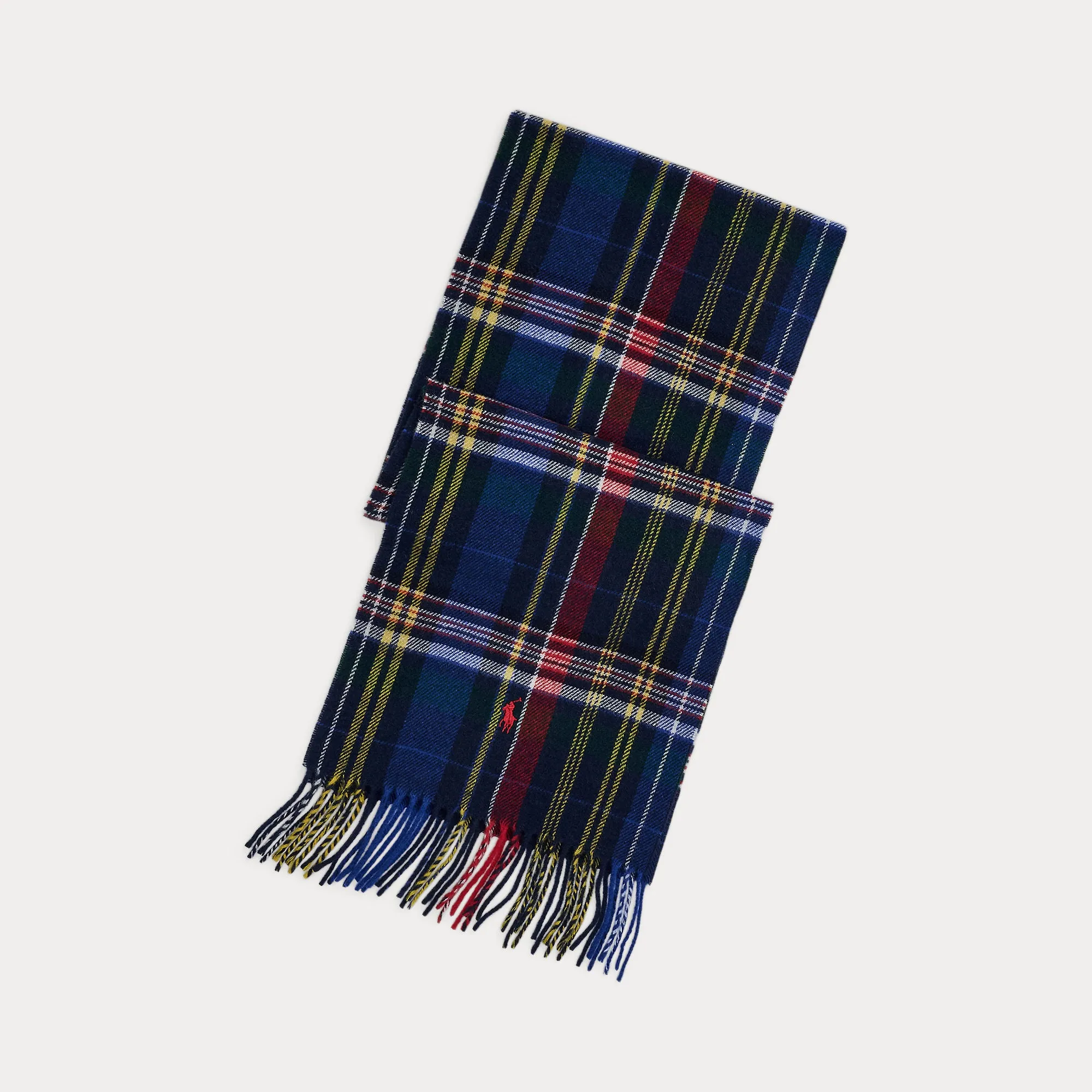 PLAID FRINGE WOOL SCARF