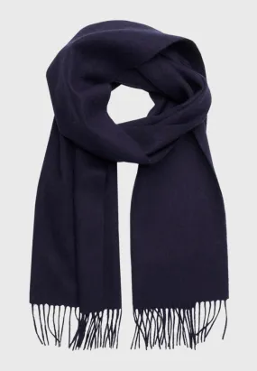 Plain Navy Lambswool Scarf