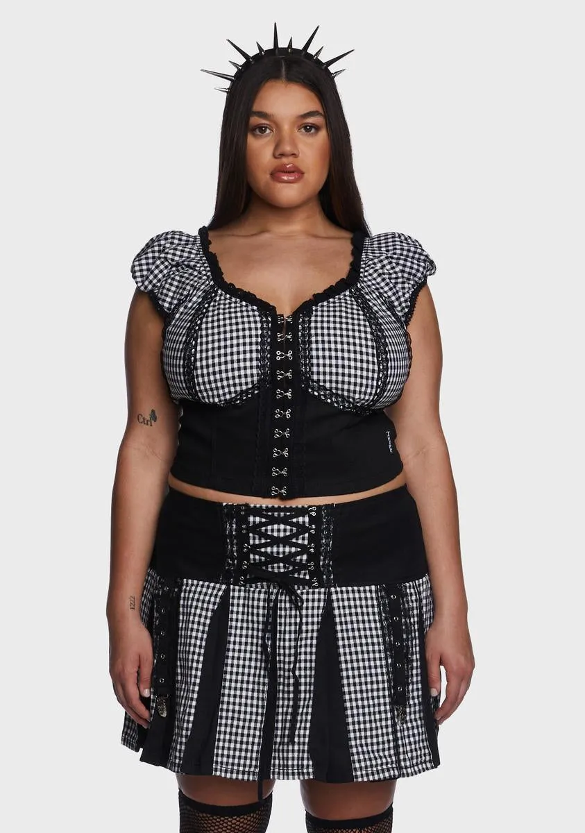 Plus Black And White Bo Peep Crop Top-